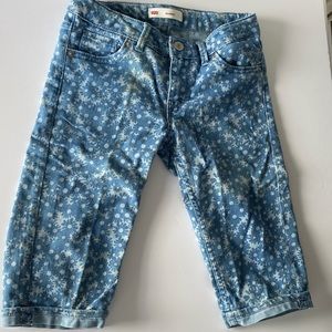 Levi Strauss & Co Girls LEVIS Floral Capri Jeans